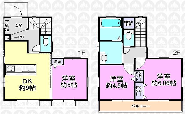 Floor plan. (C Building), Price 30,800,000 yen, 3LDK, Land area 81.29 sq m , Building area 63.76 sq m