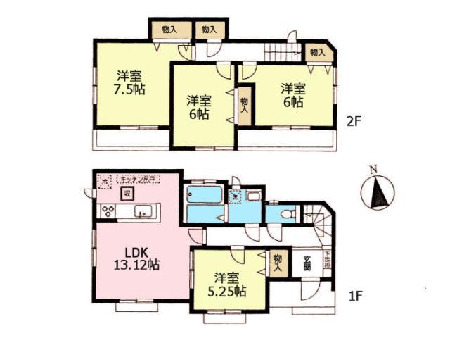 Floor plan. 34,800,000 yen, 4LDK, Land area 115.64 sq m , Building area 89.27 sq m