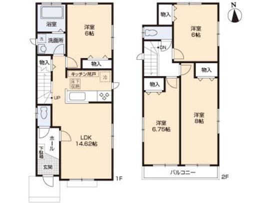 Floor plan. 35,300,000 yen, 4LDK, Land area 124.18 sq m , Building area 93.67 sq m floor plan