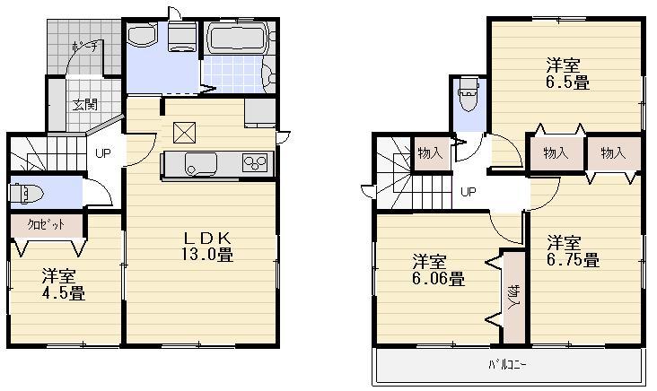 Floor plan. (A Building), Price 29,800,000 yen, 4LDK, Land area 110 sq m , Building area 87.05 sq m