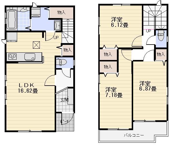 Floor plan. (I Building), Price 31,900,000 yen, 3LDK, Land area 113.34 sq m , Building area 88.08 sq m