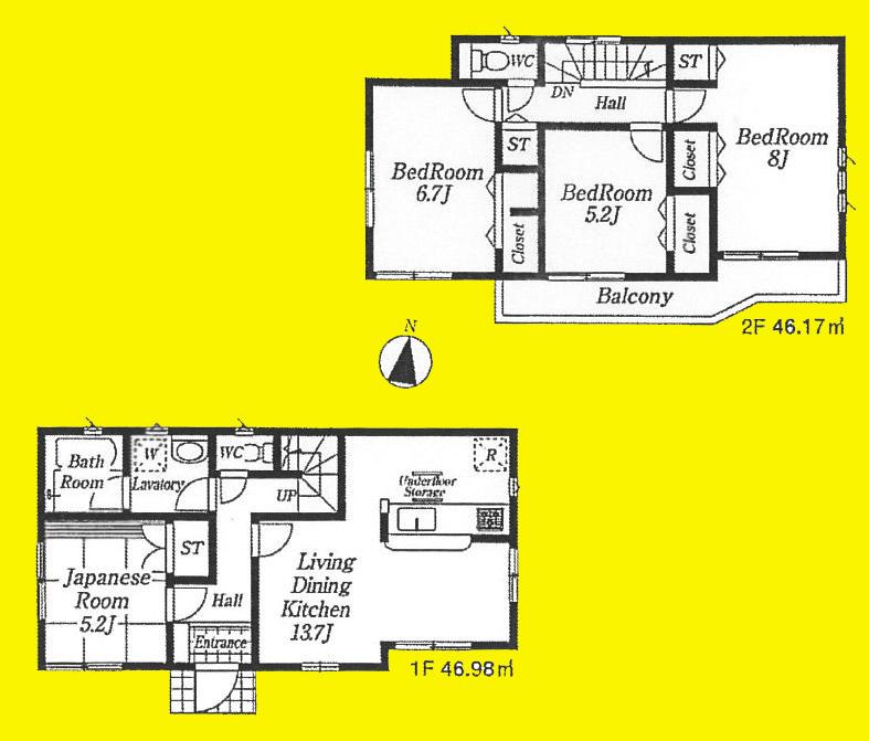 Floor plan. (1), Price 25,800,000 yen, 4LDK, Land area 134.92 sq m , Building area 93.15 sq m