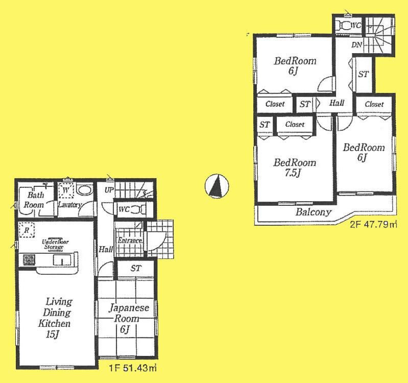 Floor plan. (2), Price 24,800,000 yen, 4LDK, Land area 154.61 sq m , Building area 99.22 sq m
