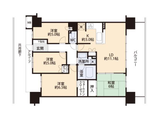 Floor plan. 4LDK, Price 28,300,000 yen, Occupied area 81.49 sq m , Balcony area 16.2 sq m floor plan