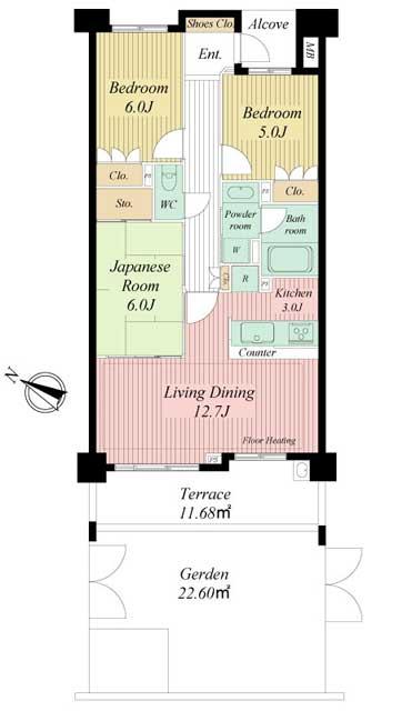 Floor plan. 3LDK, Price 25,900,000 yen, Occupied area 72.51 sq m
