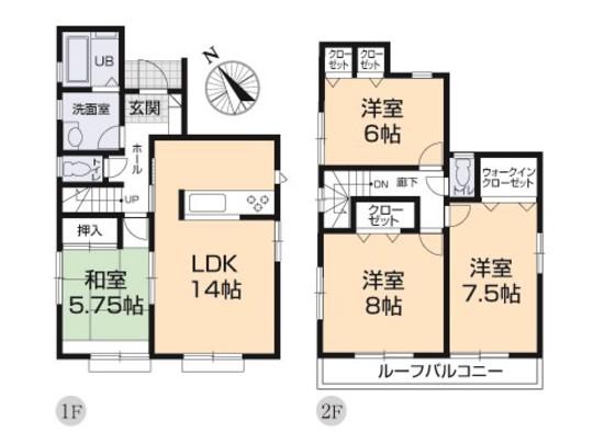 Floor plan. 35,800,000 yen, 4LDK, Land area 122.1 sq m , Building area 96.46 sq m floor plan