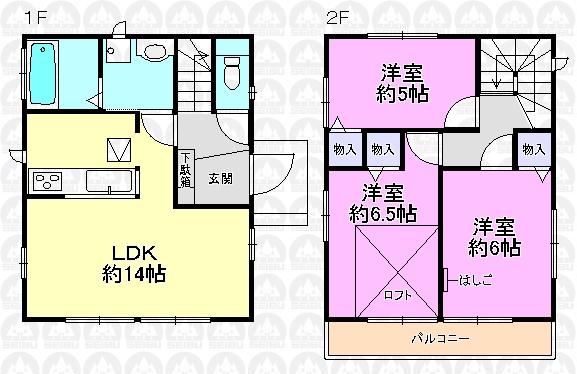 Floor plan. (3 Building), Price 27,800,000 yen, 3LDK, Land area 93.2 sq m , Building area 74.53 sq m