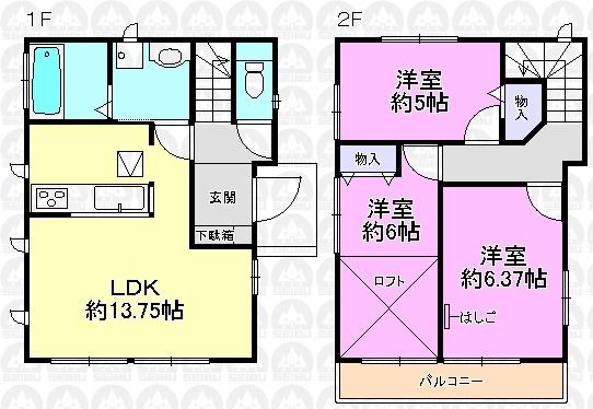Floor plan. (Building 2), Price 27.3 million yen, 3LDK, Land area 91.25 sq m , Building area 73.06 sq m