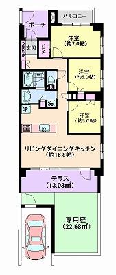 Floor plan. 3LDK, Price 29,800,000 yen, Occupied area 77.52 sq m , Balcony area 4.66 sq m
