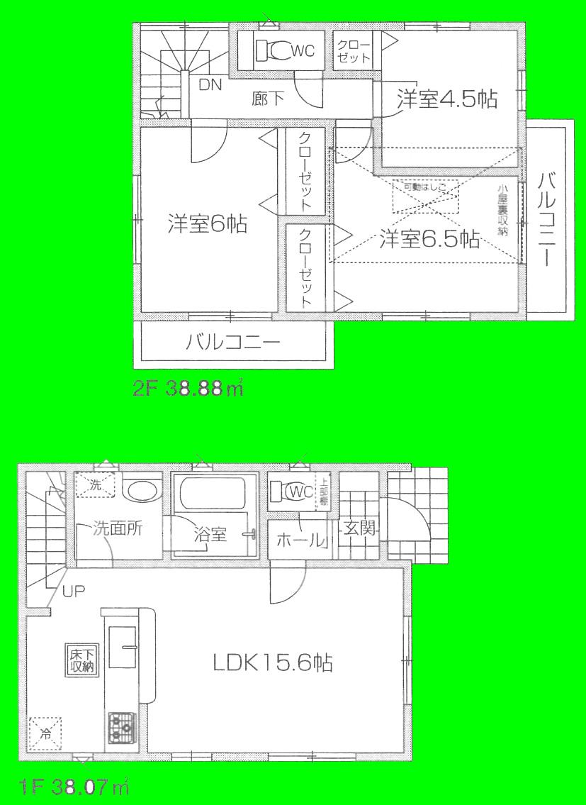 Floor plan. (3), Price 39,800,000 yen, 3LDK, Land area 100.1 sq m , Building area 76.95 sq m