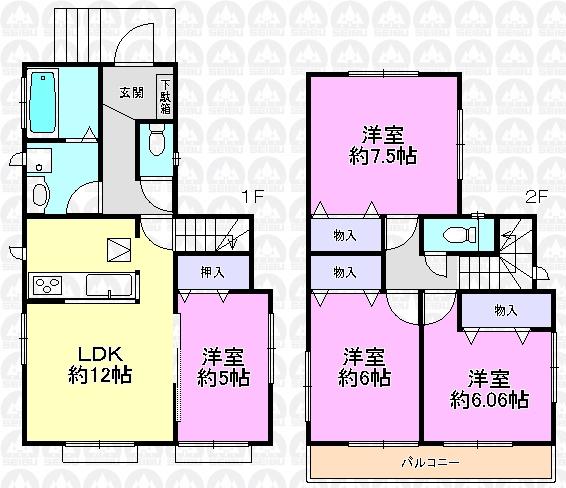 Floor plan. (C Building), Price 30,800,000 yen, 4LDK, Land area 110.06 sq m , Building area 87.76 sq m