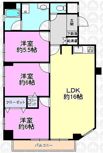 Floor plan. 3LDK, Price 20.8 million yen, Occupied area 77.91 sq m , Balcony area 4.9 sq m