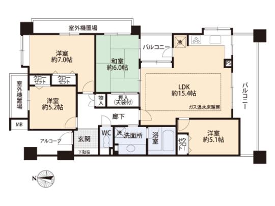 Floor plan. 4LDK, Price 30,800,000 yen, Occupied area 85.31 sq m , Balcony area 14.89 sq m floor plan