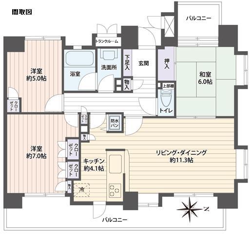 Floor plan. 3LDK, Price 24,980,000 yen, Occupied area 74.53 sq m , Balcony area 17.69 sq m
