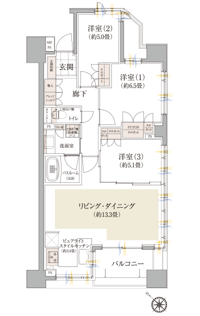 Floor: 3LDK, occupied area: 75.79 sq m, Price: TBD