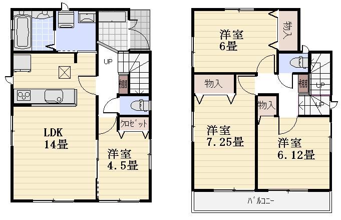 Floor plan. Price 37,800,000 yen, 4LDK, Land area 133.32 sq m , Building area 90.04 sq m