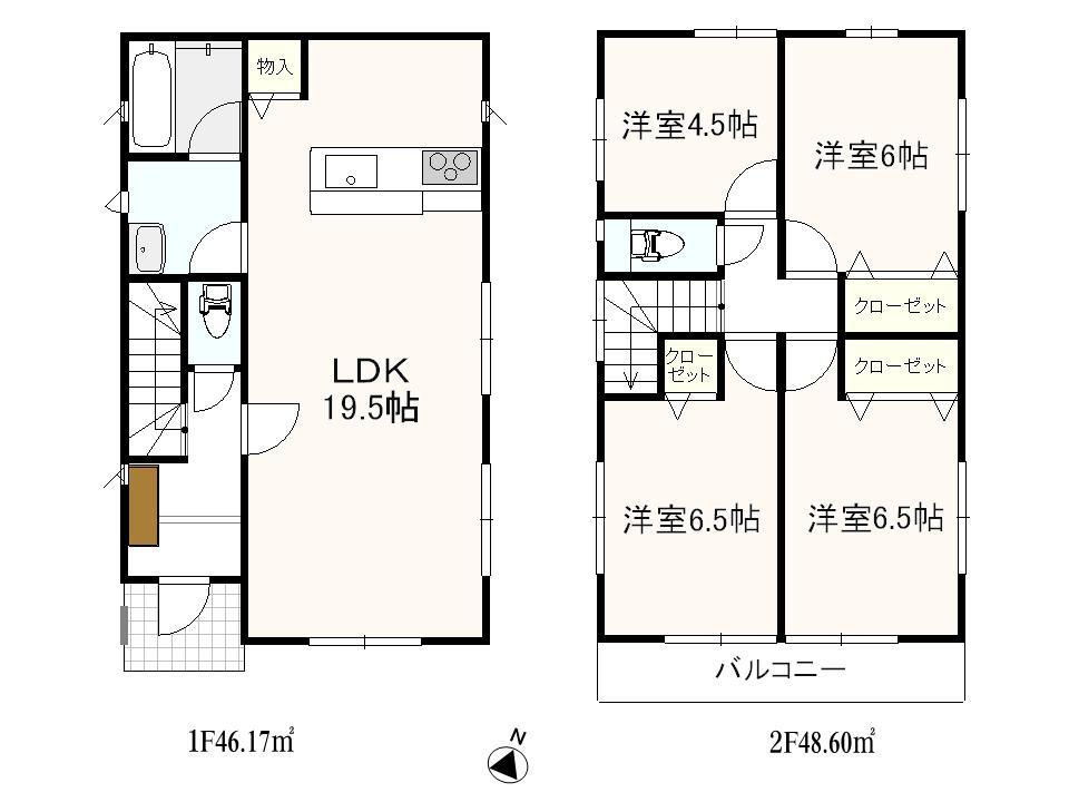 Floor plan. (7 Building), Price 29,800,000 yen, 4LDK, Land area 134.93 sq m , Building area 94.77 sq m