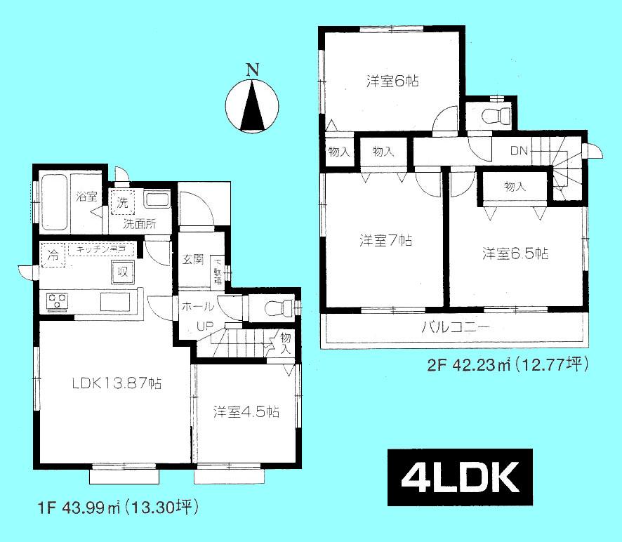 Floor plan. (D Building), Price 29,900,000 yen, 4LDK, Land area 110 sq m , Building area 86.22 sq m