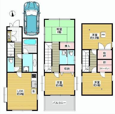 Floor plan. 34,800,000 yen, 4LDK, Land area 111.75 sq m , Building area 89.36 sq m