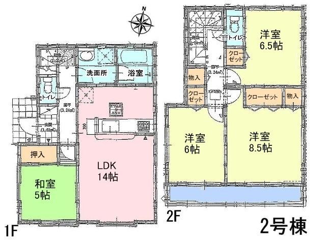 Floor plan. 32,800,000 yen, 4LDK, Land area 127.38 sq m , Building area 93.15 sq m Higashimurayama Fujimi 4-chome Floor Building 2