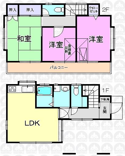 Floor plan. 21.5 million yen, 3LDK, Land area 62.21 sq m , Building area 62.37 sq m