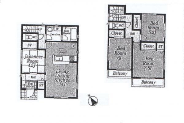 Floor plan. 35,800,000 yen, 4LDK, Land area 107.01 sq m , Building area 92.34 sq m