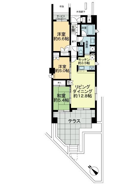 Floor plan. 3LDK, Price 26,800,000 yen, Occupied area 73.98 sq m floor plan