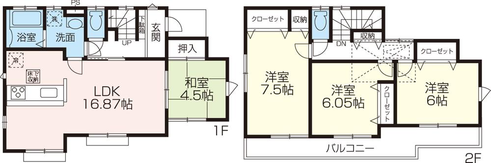 Floor plan. 37,800,000 yen, 4LDK, Land area 129.43 sq m , Building area 96.48 sq m