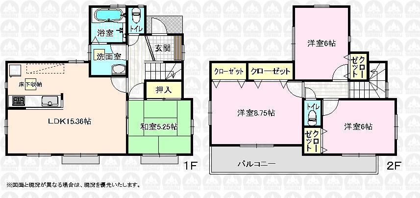 Floor plan. 38,300,000 yen, 4LDK, Land area 132.8 sq m , Building area 96.42 sq m