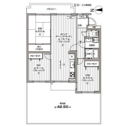 Floor plan. 3LDK, Price 15.4 million yen, Occupied area 73.67 sq m , Balcony area 10.24 sq m