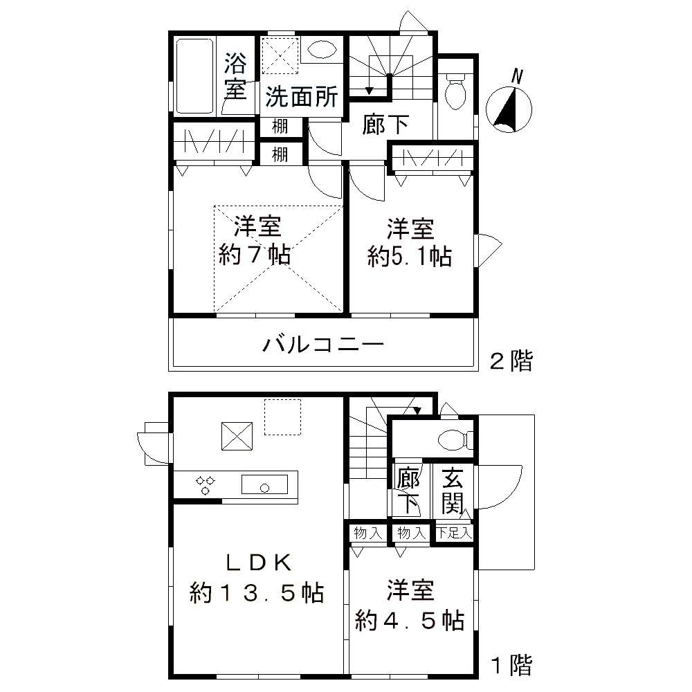 Floor plan. 35,800,000 yen, 3LDK, Land area 94.46 sq m , Building area 74.52 sq m