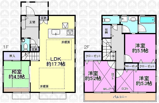 Floor plan. (32 Building), Price 46,500,000 yen, 4LDK, Land area 120.54 sq m , Building area 96.4 sq m