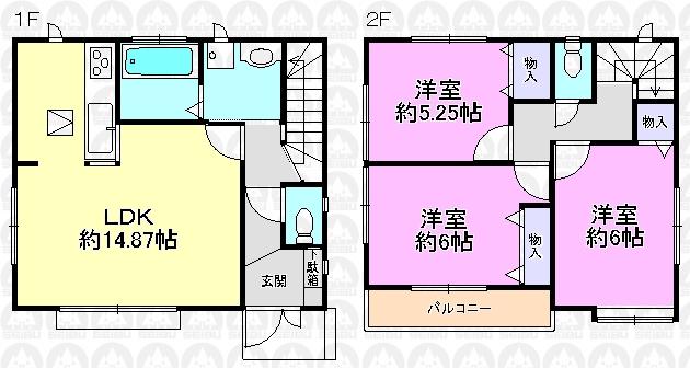 Floor plan. (A Building), Price 35,800,000 yen, 3LDK, Land area 113.97 sq m , Building area 78.86 sq m