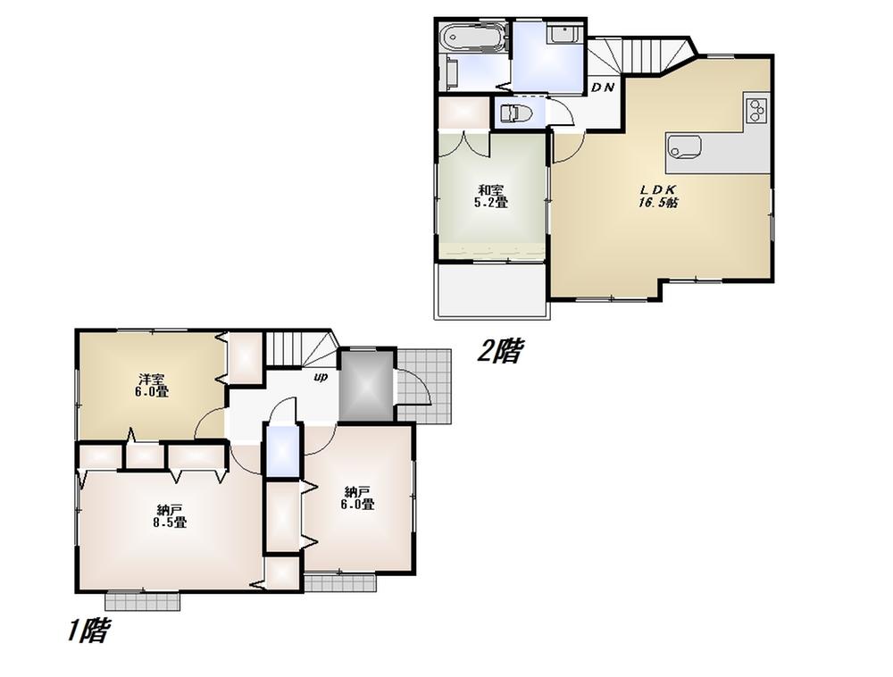 Floor plan. 36,800,000 yen, 2LDK + 2S (storeroom), Land area 115 sq m , Building area 96.38 sq m