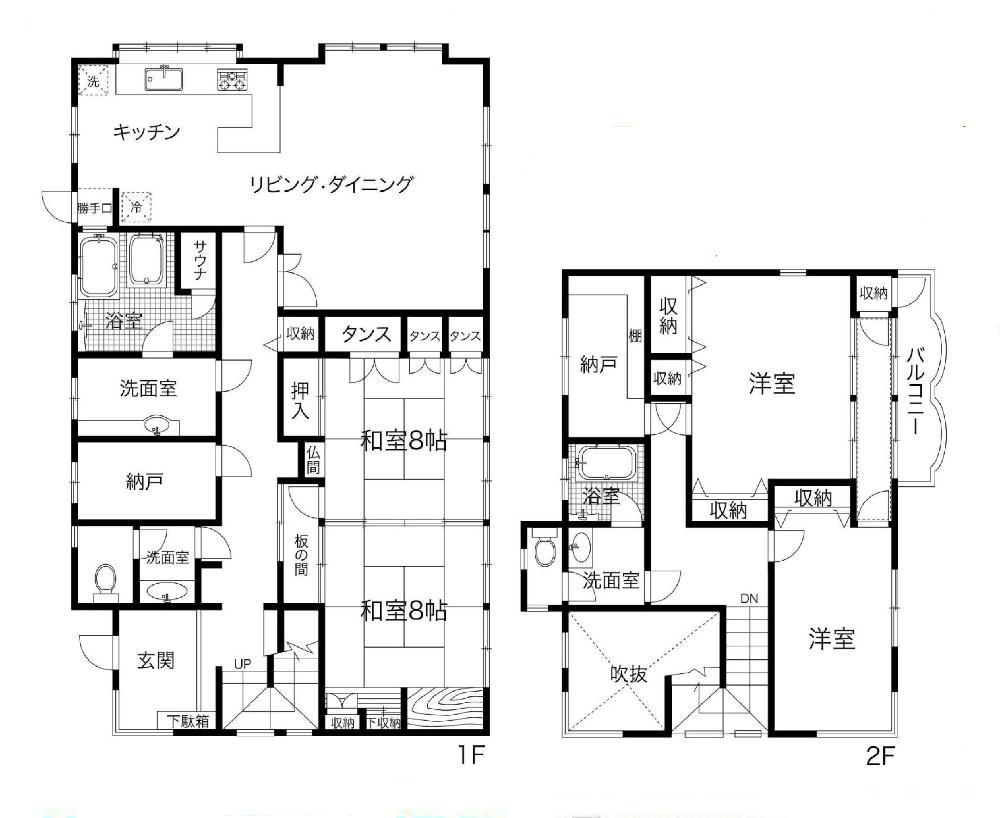 Floor plan. 35,800,000 yen, 4LDK + 2S (storeroom), Land area 398.72 sq m , Building area 197.26 sq m floor plan