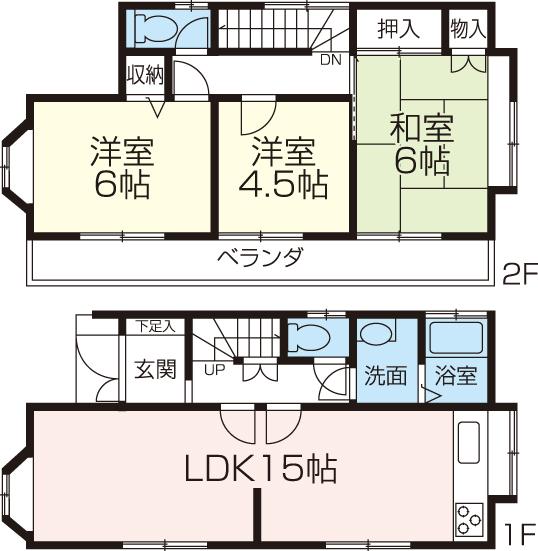 Floor plan. 31,800,000 yen, 3LDK, Land area 125 sq m , Building area 74.52 sq m