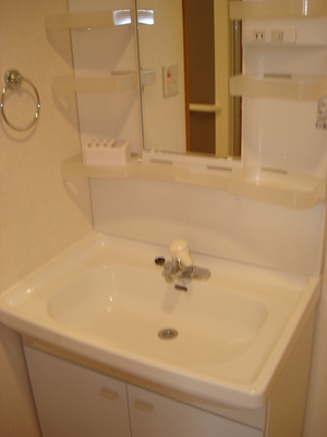 Washroom. Independent wash basin! With towel hanger
