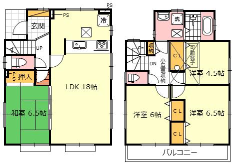 Floor plan. (3 Building), Price 35,800,000 yen, 4LDK, Land area 110.05 sq m , Building area 94.77 sq m