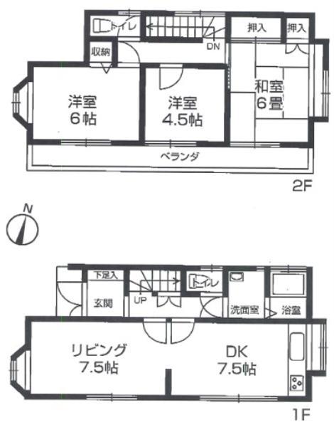 Floor plan. 31,800,000 yen, 3LDK, Land area 125 sq m , Building area 74.52 sq m