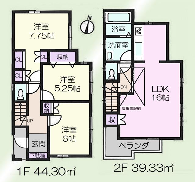 Floor plan. 35,800,000 yen, 3LDK, Land area 100.12 sq m , Building area 83.63 sq m