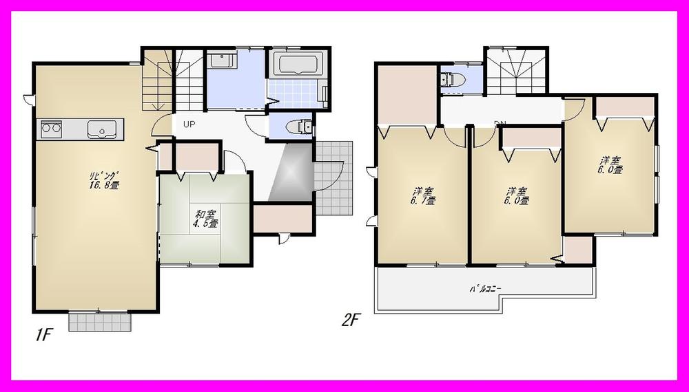 Building plan example (floor plan). Building plan example Building price 13 million yen, Building area 99.35 sq m
