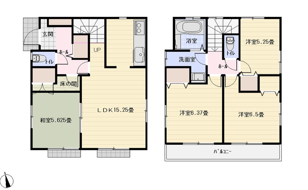 Floor plan. 24,800,000 yen, 4LDK, Land area 115.1 sq m , Building area 91.5 sq m