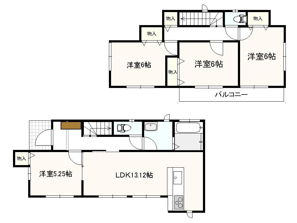 Floor plan. 29,800,000 yen, 4LDK, Land area 107.09 sq m , Building area 89.84 sq m