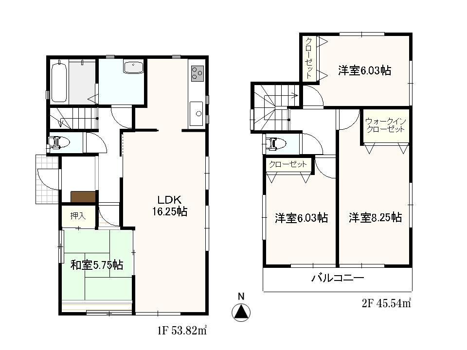 Floor plan. (Building 2), Price 35,800,000 yen, 4LDK+S, Land area 110.2 sq m , Building area 99.36 sq m