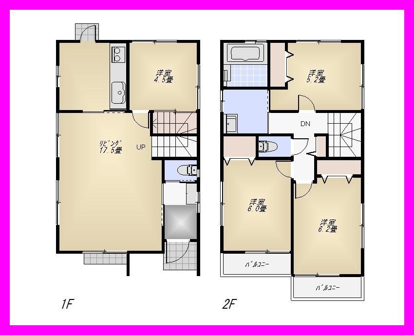 Floor plan. (1 Building), Price 35,800,000 yen, 2LDK+2S, Land area 94.65 sq m , Building area 89.3 sq m