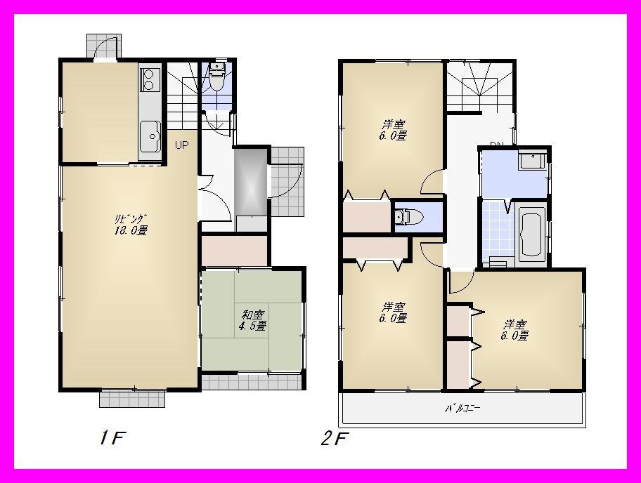 Floor plan. (Building 2), Price 37,800,000 yen, 3LDK+S, Land area 94.3 sq m , Building area 92.74 sq m