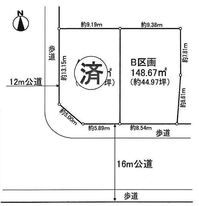 Compartment figure. Land price 36,800,000 yen, Land area 148.67 sq m