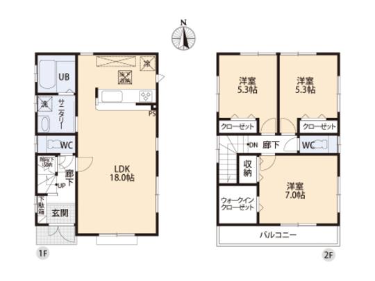 Floor plan. 39,500,000 yen, 3LDK, Land area 110.33 sq m , Building area 86.11 sq m floor plan
