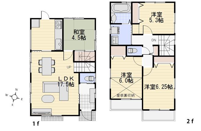 Floor plan. (1 Building), Price 35,800,000 yen, 2LDK+2S, Land area 94.65 sq m , Building area 89.3 sq m