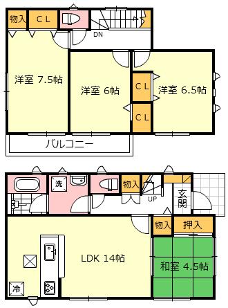 Floor plan. (3 Building), Price 36,800,000 yen, 4LDK, Land area 128.2 sq m , Building area 90.31 sq m